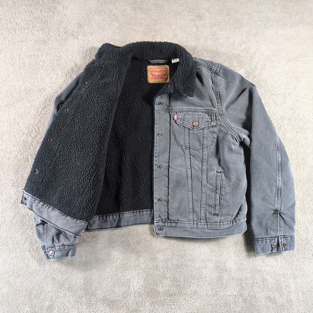 Levi's Women's Gray Sherpa-Lined Denim Jacket